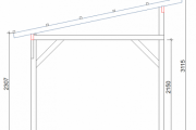 Freistehender Classico-Holzpavillon mit einer Tiefe von 300 cm